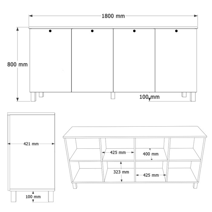 Hanah Home Nord - ND4-SW Blanco y Roble Hanah Home Nord - ND4-SW Blanco y Roble